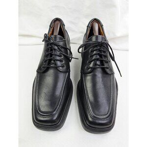 Donald Pliner Executive Dress Made In Italy Men Size 8 Black Leather Dress Shoes